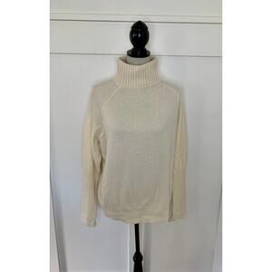 Envelope 1976 Sweater in Ivory Size 44 Knit Cashmere Turtleneck Ribbed Classic
